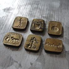 Load image into Gallery viewer, Antique Wax Seal Stamps - 6 Double-sided Discs From French Multi Seal