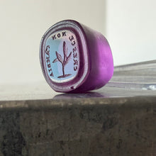 Load image into Gallery viewer, Antique Georgian Intaglio Seal - Grow Don't Change Motto, 1800's Purple Tassie Paste