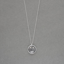 Load image into Gallery viewer, IHS Christogram Wax Seal Necklace - Antique Wax Seal Jewelry In Silver With Faith Cross