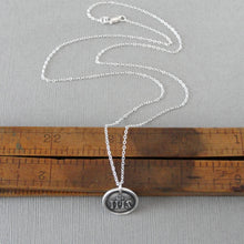 Load image into Gallery viewer, IHS Christogram Wax Seal Necklace - Antique Wax Seal Jewelry In Silver With Faith Cross