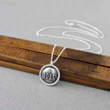 Load image into Gallery viewer, IHS Christogram Wax Seal Necklace - Antique Wax Seal Jewelry In Silver With Faith Cross