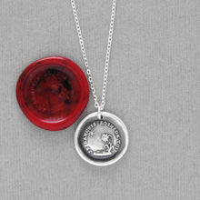 Load image into Gallery viewer, I Languish Far From You - Silver Wax Seal Necklace With Sun Flower Love Quote