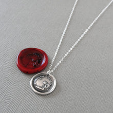Load image into Gallery viewer, I Languish Far From You - Silver Wax Seal Necklace With Sun Flower Love Quote