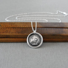 Load image into Gallery viewer, I Languish Far From You - Silver Wax Seal Necklace With Sun Flower Love Quote