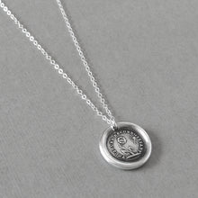 Load image into Gallery viewer, Wax Seal Necklace Gratitude - antique wax seal charm jewelry French Thank You flower motto - RQP Studio