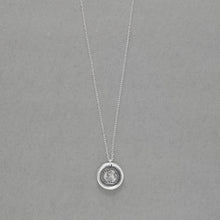 Load image into Gallery viewer, Wax Seal Necklace Gratitude - antique wax seal charm jewelry French Thank You flower motto - RQP Studio