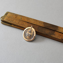 Load image into Gallery viewer, Bronze Wax Seal Pendant With Rampant Lion - From Possibility To Actuality - Aposse Ad Esse - RQP Studio