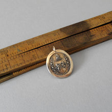 Load image into Gallery viewer, Bronze Wax Seal Pendant With Rampant Lion - From Possibility To Actuality - Aposse Ad Esse - RQP Studio