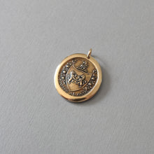 Load image into Gallery viewer, Bronze Wax Seal Pendant With Rampant Lion - From Possibility To Actuality - Aposse Ad Esse - RQP Studio