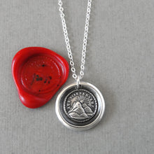 Load image into Gallery viewer, Wax Seal Necklace - Until We Meet Again - antique silver wax seal charm jewelry Setting Sun