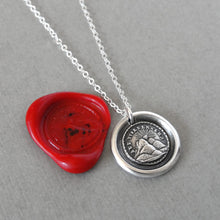 Load image into Gallery viewer, Wax Seal Necklace - Until We Meet Again - antique silver wax seal charm jewelry Setting Sun