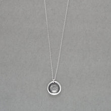 Load image into Gallery viewer, Silver Wax Seal Necklace - Wisdom Learning Bravery - Interlocking Garlands - RQP Studio