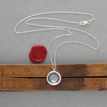 Load image into Gallery viewer, Silver Wax Seal Necklace - Wisdom Learning Bravery - Interlocking Garlands - RQP Studio