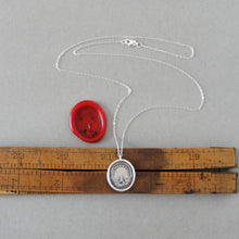 Load image into Gallery viewer, I Shall Stand Upright However I Fall - Wax Seal Necklace Caltrap - Antique Wax Seal Jewelry Fearless Caltrop
