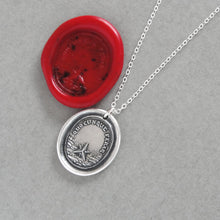 Load image into Gallery viewer, I Shall Stand Upright However I Fall - Wax Seal Necklace Caltrap - Antique Wax Seal Jewelry Fearless Caltrop