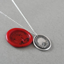 Load image into Gallery viewer, I Shall Stand Upright However I Fall - Wax Seal Necklace Caltrap - Antique Wax Seal Jewelry Fearless Caltrop