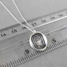 Load image into Gallery viewer, Silver Sun Wax Seal Necklace - Through Thickest Clouds I Find My Way motto