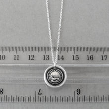 Load image into Gallery viewer, Always Faithful Dog Wax Seal Necklace in Silver Latin motto Semper Fidelis - RQP Studio