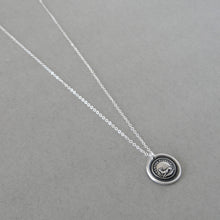 Load image into Gallery viewer, Always Faithful Dog Wax Seal Necklace in Silver Latin motto Semper Fidelis - RQP Studio