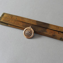 Load image into Gallery viewer, Dragon Wax Seal Pendant - antique wax seal jewelry Protection charm symbol Heraldic Dragon passant in bronze - RQP Studio