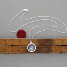 Load image into Gallery viewer, Wax Seal Necklace It Watches Over You - All-seeing Eye Of Providence Antique Silver Wax Seal Jewelry