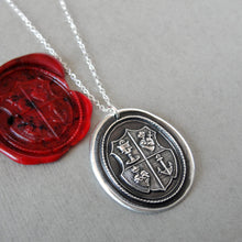 Load image into Gallery viewer, Love Hope Faith - Wax Seal Necklace christian anchor sacred heart chalice - shield wax seal charm jewelry - RQP Studio