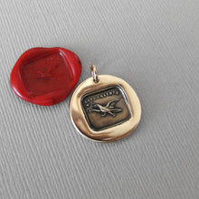 Load image into Gallery viewer, Fearless Wax Seal Charm with eagle - Soar Without Fear - antique wax seal charm jewelry French No Fear motto - RQP Studio