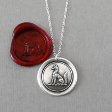 Load image into Gallery viewer, Fox Wax Seal Necklace - Antique Silver Wax Seal Jewelry With Fox Symbol For Wisdom Wit