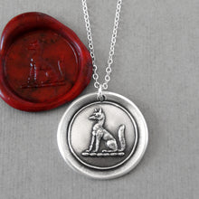 Load image into Gallery viewer, Fox Wax Seal Necklace - Antique Silver Wax Seal Jewelry With Fox Symbol For Wisdom Wit