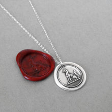 Load image into Gallery viewer, Fox Wax Seal Necklace - Antique Silver Wax Seal Jewelry With Fox Symbol For Wisdom Wit
