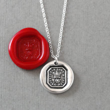 Load image into Gallery viewer, Friendship Love Truth - Wax Seal Necklace With Crown And Rose - Antique Wax Seal Jewelry