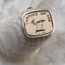 Load image into Gallery viewer, Wax seal stamp with a goat and French motto, made by RQP Studio