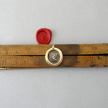 Load image into Gallery viewer, Griffin Wax Seal Charm - Strength Courage Boldness antique wax seal jewelry pendant Gryphon with iron cross