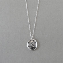 Load image into Gallery viewer, Silver Iron Cross Griffin Wax Seal Necklace - Strength Courage Symbol