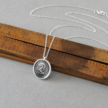 Load image into Gallery viewer, Silver Iron Cross Griffin Wax Seal Necklace - Strength Courage Symbol