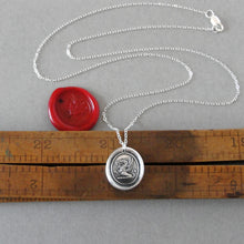 Load image into Gallery viewer, Silver Iron Cross Griffin Wax Seal Necklace - Strength Courage Symbol