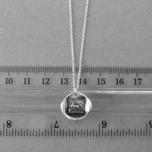 Load image into Gallery viewer, Silver Horse Wax Seal Necklace - Overcome Obstacles Equestrian Jewelry