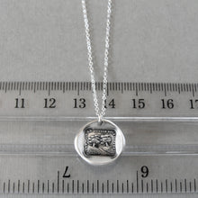 Load image into Gallery viewer, Silver Wax Seal Necklace - In Vain Destiny Separates Us - Antique Wax Seal Jewelry Trees - RQP Studio
