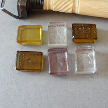 Load image into Gallery viewer, Antique English Intaglio Wax Seal Set 6 Intaglios Interchangeable Handle Victorian Desk Seal