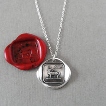 Load image into Gallery viewer, Lamb of God Wax Seal Necklace - Agnus Dei Antique Wax Seal Jewelry Christian Faith Religious Necklace