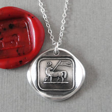 Load image into Gallery viewer, Lamb of God Wax Seal Necklace - Agnus Dei Antique Wax Seal Jewelry Christian Faith Religious Necklace