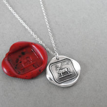 Load image into Gallery viewer, Lamb of God Wax Seal Necklace - Agnus Dei Antique Wax Seal Jewelry Christian Faith Religious Necklace