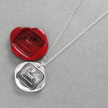 Load image into Gallery viewer, Lamb of God Wax Seal Necklace - Agnus Dei Antique Wax Seal Jewelry Christian Faith Religious Necklace
