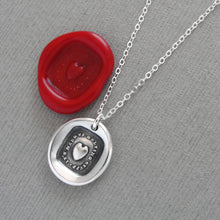 Load image into Gallery viewer, Melting Heart Wax Seal Necklace - Antique Wax Seal Jewelry In Silver Sweet Love Made Of Melting Stuff