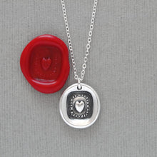 Load image into Gallery viewer, Melting Heart Wax Seal Necklace - Antique Wax Seal Jewelry In Silver Sweet Love Made Of Melting Stuff