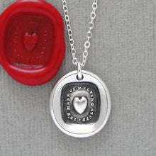Load image into Gallery viewer, Melting Heart Wax Seal Necklace - Antique Wax Seal Jewelry In Silver Sweet Love Made Of Melting Stuff