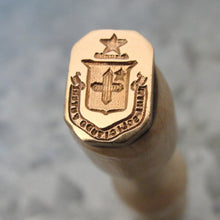 Load image into Gallery viewer, Star and Cross Wax Seal Stamp - Remake of Antique 19th Century Latin Motto Wax Seal Crest - RQP Studio