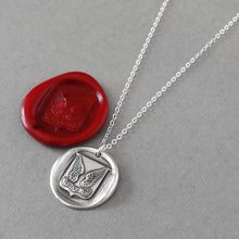 Load image into Gallery viewer, Mount Up - Protection Wings Silver Wax Seal Necklace - RQP Studio