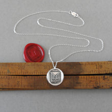 Load image into Gallery viewer, Mount Up - Protection Wings Silver Wax Seal Necklace - RQP Studio