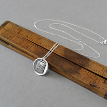 Load image into Gallery viewer, Mount Up - Protection Wings Silver Wax Seal Necklace - RQP Studio